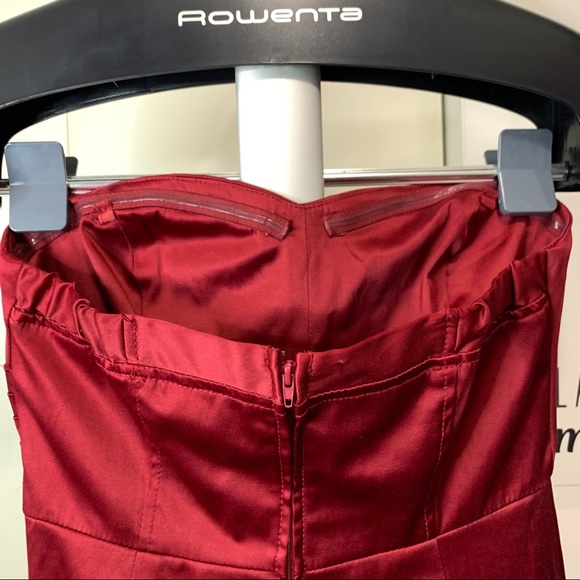 Red Strapless Mini Dress - Picture 4 of 8